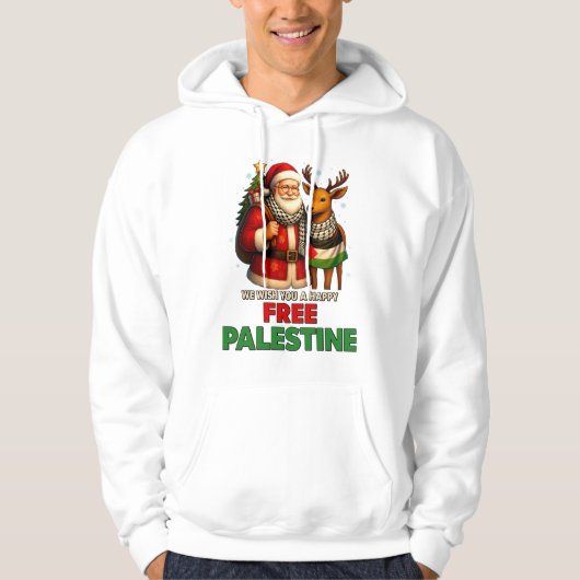 Santa for Palestine – Christmas Peace パーカ (正面)