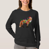 Santa Fox Christmas Lights Fox  Christmas Hat Tシャツ (正面)
