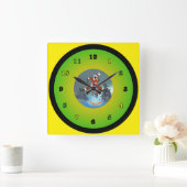 Santa from Yaawd スクエア壁時計 (ホーム)