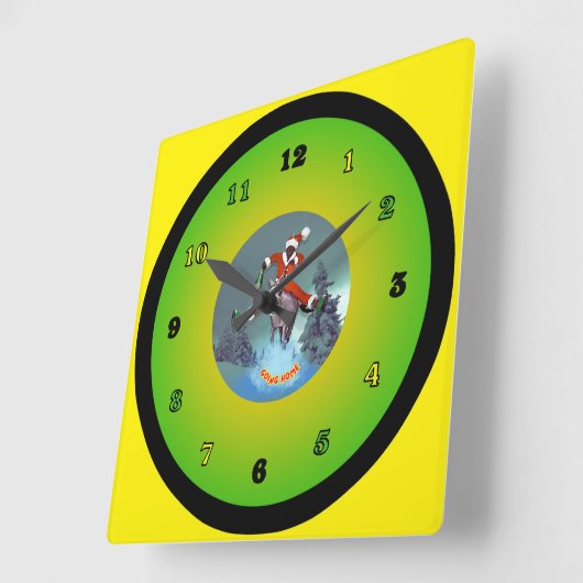 Santa from Yaawd スクエア壁時計 (傾斜)