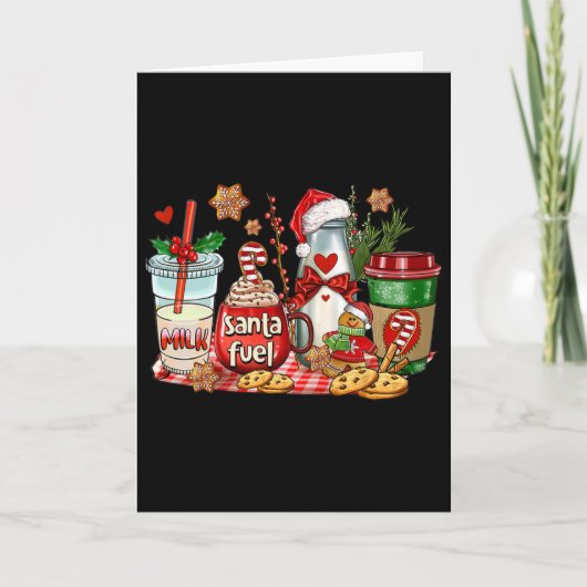 Santa Fuel Coffee Cups Merry Christmas Coffee Drin カード (正面)