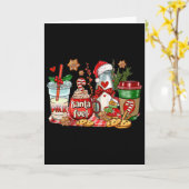 Santa Fuel Coffee Cups Merry Christmas Coffee Drin カード (黄色い花)