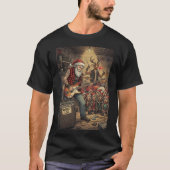 Santa Garage Band Reindeer Bass Tシャツ (正面)