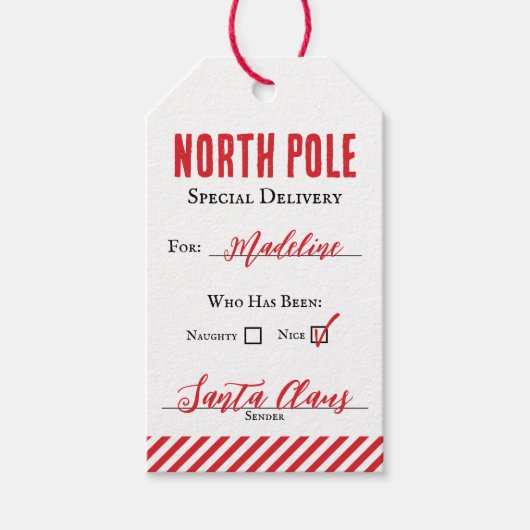 Santa Giftラベル編集可能子供へから ギフトタグ (正面)