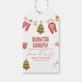 Santa Girl Boy Holiday Baby Shower   ギフトタグ