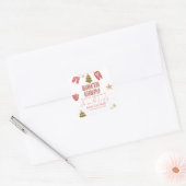 Santa Girl Boy Holiday Baby Shower   スクエアシール (封筒)