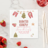 Santa Girl Boy Holiday Baby Shower   スタンダードランチョンナプキン (インサイチュ)
