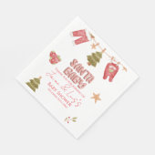 Santa Girl Boy Holiday Baby Shower   スタンダードランチョンナプキン (角)