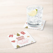 Santa Girl Boy Holiday Baby Shower   ペーパーコースター (インサイチュ)