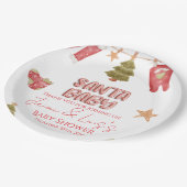 Santa Girl Boy Holiday Baby Shower   ペーパープレート (アングル)