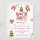 Santa Girl Boy Holiday Baby Shower   招待状 (正面)