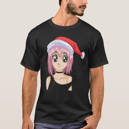 santa girl christmas anime tシャツ (正面)