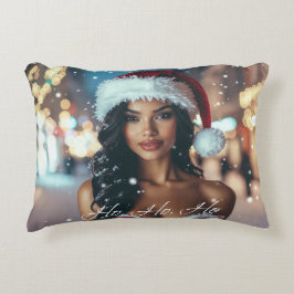 Santa Girl - Ho Ho Ho - Christmas アクセントクッション