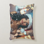 Santa Girl - Ho Ho Ho - Christmas アクセントクッション (正面(垂直))