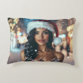 Santa Girl - Ho Ho Ho - Christmas アクセントクッション (裏面)