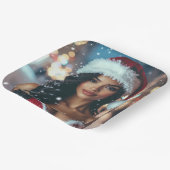 Santa Girl - Ho Ho Ho - Christmas ペーパープレート (傾斜あり)