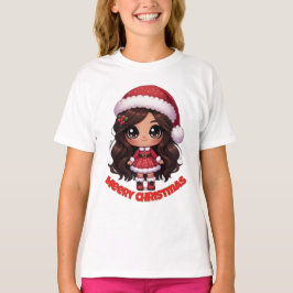 Santa girl meery christmas tshirt tシャツ