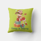 Santa Girl with Cookies and Gifts クッション (裏面)