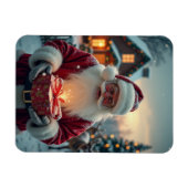 Santa giving Christmas gifts マグネット (横)