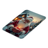Santa giving Christmas gifts マグネット (左側)