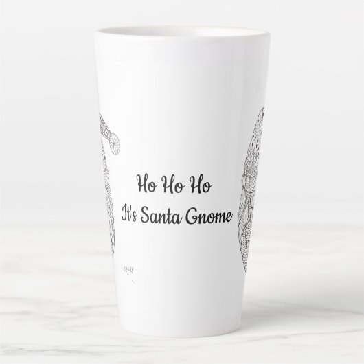 Santa Gnome Holiday Mug カフェラテマグ (正面)