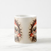 Santa Gnome in Mug - Funny Christmas Cracked wall コーヒーマグカップ (中央)