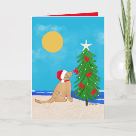Santa Golden Dog Christmas Wishes 2025 Card サンキューカード