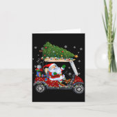 Santa Golf Cart Christmas Tree Lights Xmas Golfer  カード (正面)