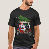 Santa Golf Cart Christmas Tree Lights Xmas Golfer  Tシャツ (正面)