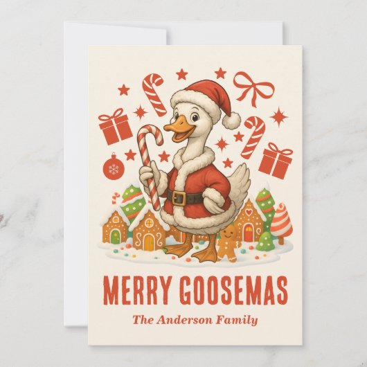 Santa Goose Christmas シーズンカード (正面)