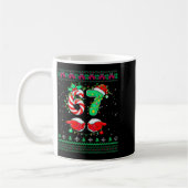 Santa Hands 67 Christmas Ugly Sweater Six Seven Me コーヒーマグカップ (左)