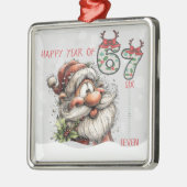 Santa Happy Year of Six Seven Christmas Ornament メタルオーナメント (左)