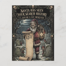 "SANTA HAS SEEN YOUR SEARCH HISTORY" クリーピーサンタ ポストカード