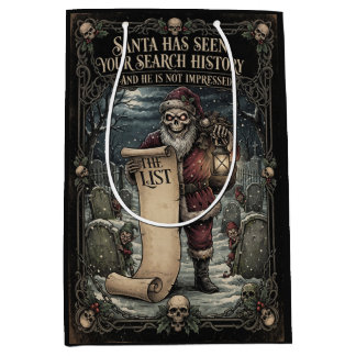 "SANTA HAS SEEN YOUR SEARCH HISTORY" クリーピーサンタ ミディアムペーパーバッグ