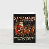 Santa Has The Right Idea Funny Introvert Christmas カード (正面)