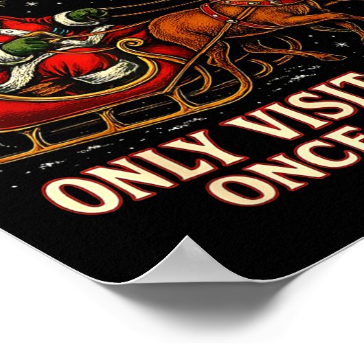 Santa Has The Right Idea Funny Introvert Christmas ポスター (角)