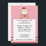 Santa Hatで5x7ウィンターモンキー招待状 招待状<br><div class="desc">この5x7サイズのクリスマスパーティの招待状は、トレンディーとシックの両方である。滑らかな110lbのカバー鮮やかウェイト紙に印刷されている。再生量50%を含む。お客様の最も多くのフォーマル招待状とイベントの発表に最適。標準の来白い封筒が付いている。</div>