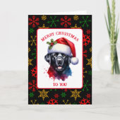 Santa HatのSweet Water Color Black Lab カード (正面)