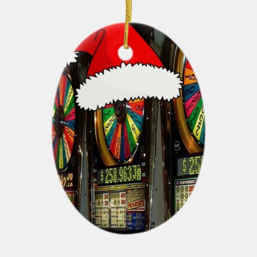 Santa Hatスロットマシン セラミックオーナメント (正面)