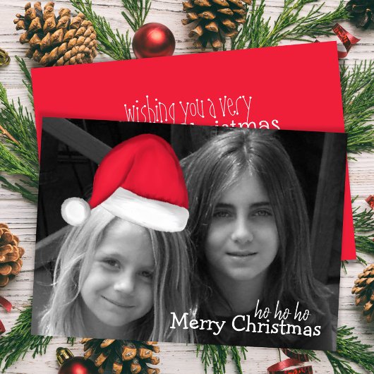 Santa Hat （可動）フォトグリーティングカード 招待状