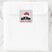 Santa hat and bootsb スクエアシール (バッグ)