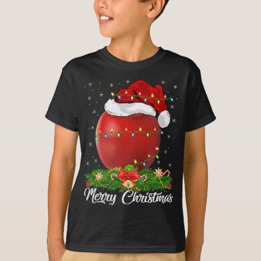 Santa Hat Apple ChristmにマッチするApple Fruit愛好家 Tシャツ (正面)