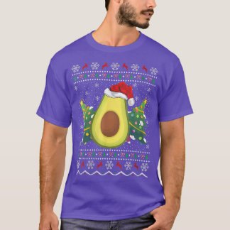Santa Hat Avocado Ugly Christmas Sweater Fruit Lov Tシャツ