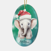 Santa Hat Baby Elephant Kids Ceramic Ornament セラミックオーナメント (左)