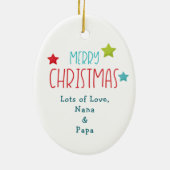 Santa Hat Baby Elephant Kids Ceramic Ornament セラミックオーナメント (裏面)