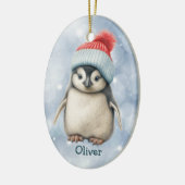 Santa Hat Baby Penguin Kids Ceramic Ornament セラミックオーナメント (左)