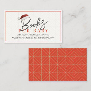 Santa Hat Baby Shower Bookリクエスト エンクロージャーカード