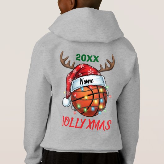 Santa Hat Basketball Reindeer Christmas Fun Sport (裏面)