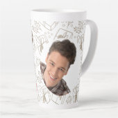 Santa Hat Basketball Reindeer Christmas Fun Sport カフェラテマグ (右アングル)