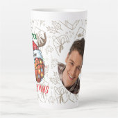 Santa Hat Basketball Reindeer Christmas Fun Sport カフェラテマグ (正面)